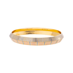 22K Yellow & White Gold Kada Bangle in Size 2.11 (29.4 gm)