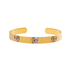 22K Yellow & White Gold Adjustable Kada Bangle (30.6 gm)