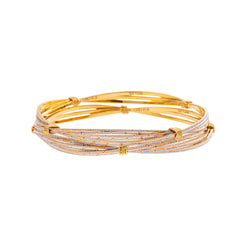 22K Yellow & White Gold Bangle Set of 2 in Size 2.11 (43 gm)