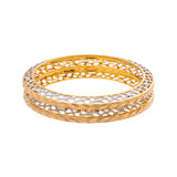 22K Yellow & White Gold Bangle Set of 2 in Size 2.6 (60.4 gm) | 



Virani Jewelers presents this radiant pair of 22k yellow and white gold bangles, a perfect bl...