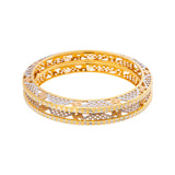 22K Yellow & White Gold Bangle Set of 2 in Size 2.6 (60.2 gm) | 



Elevate your look with this set of two beautiful 22k yellow and white gold bangles by Virani ...