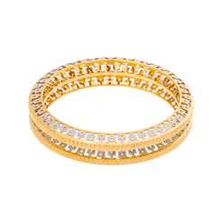 22K Yellow & White Gold Bangle Set of 2 in Size 2.6 (62.1 gm)