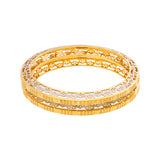 22K Yellow & White Gold Bangle Set of 2 in Size 2.6 (59.9 gm) | 



Adorn your wrists with these one of a kind 22k yellow and white gold bangles by Virani Jewele...