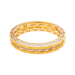 22K Yellow & White Gold Bangle Set of 2 in Size 2.6 (59.9 gm)