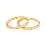 22K Yellow & White Gold Bangle Set of 2 in Size 2.6 (59.9 gm) | 



Adorn your wrists with these one of a kind 22k yellow and white gold bangles by Virani Jewele...