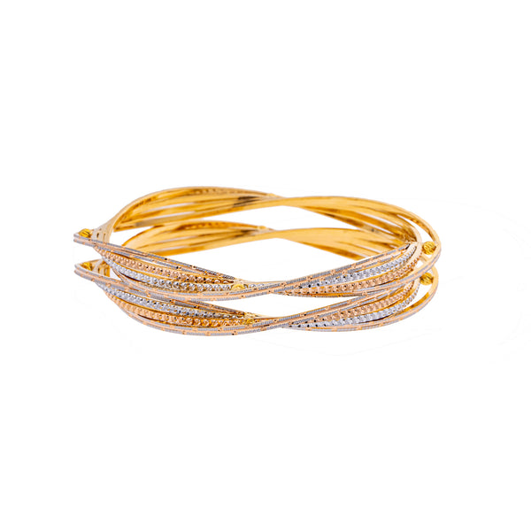 22K Yellow & White Gold Bangle Set of 2 in Size 2.8 (53.4 gm) | 



Embrace the look of luxury with this set of two beautiful 22k yellow and white gold bangles b...