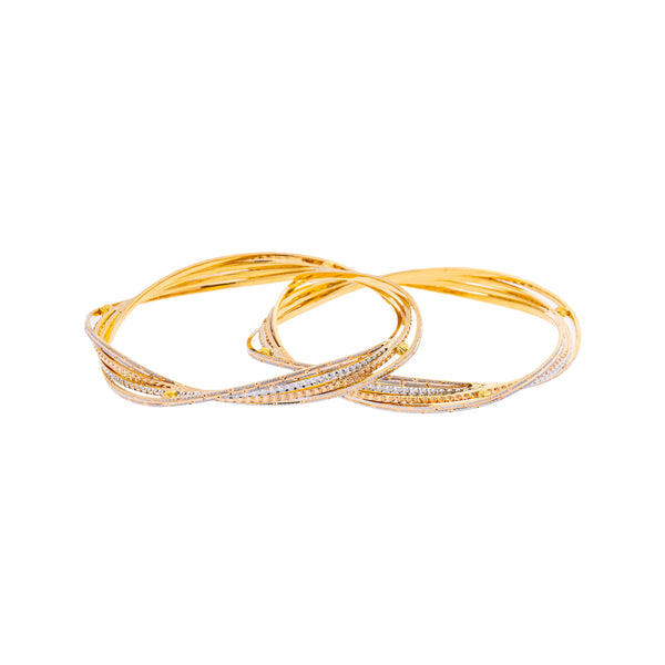 22K Yellow & White Gold Bangle Set of 2 in Size 2.8 (53.4 gm) | 



Embrace the look of luxury with this set of two beautiful 22k yellow and white gold bangles b...