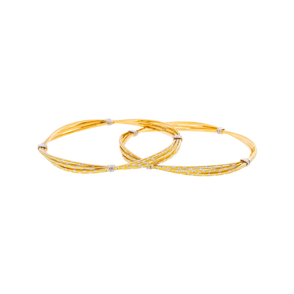 22K Yellow & White Gold Bangle Set of 2 in Size 2.8 (43 gm) | 



Exude grace when you adorn your wrists with these two 22k yellow and white gold bangles by Vi...