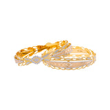 22K Yellow & White Gold Bangle Set of 2 in Size 2.8 (50.3 gm) | 



Discover the allure of wearing these two elegant 22k yellow and white gold bangles by Virani ...