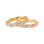 22K Yellow & White Gold Bangle Set of 2 in Size 2.6 (64.5 gm)