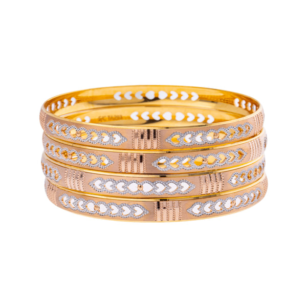 22K Yellow & White Gold Bangle Set of 4 in Size 2.8 (58.4 gm) | 



Grace your wrists this elegant set of 22k yellow and white  gold bangles by Virani Jewelers, ...