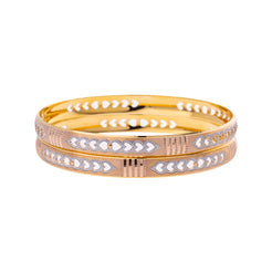 22K Yellow & White Gold Bangle Set of 2 in Size 2.8 (29.3 gm)