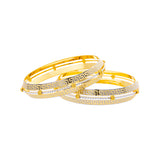 22K Yellow & White Gold Bangle Set of 2 in Size 2.11 (58.4 gm) | 



This radiant pair of 22k yellow and white gold bangles by Virani Jewelers radiate timeless ch...