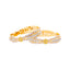 22K Yellow & White Gold Bangle Set of 2 in Size 2.6 (48.6 gm)