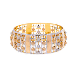 22K Yellow & White Gold Bangle in Size 2.6 (60.1 gm)