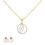 18K Multi-Tone Gold Pendant Necklace Set w/ 0.29 Carat Diamonds (5.35gm)