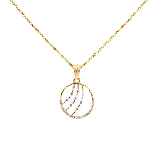 18K Multi-Tone Gold Pendant Necklace Set w/ 0.29 Carat Diamonds (5.35gm) | 



Dazzle effortlessly with this 18k multi-tone gold and diamond pendant set from Virani Jeweler...