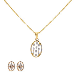 18K Rose Gold Pendant Necklace Set w/ 0.27 Carat Diamonds (5.5gm)