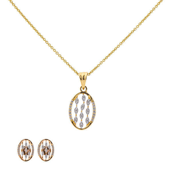 18K Rose Gold Pendant Necklace Set w/ 0.27 Carat Diamonds (5.5gm) |  




Elevate your look with the elegance of this beautiful 18k rose gold and diamond set by Vira...