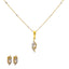 18K Yellow Gold Pendant Necklace Set w/ 0.55 Carat Diamonds (5.5gm)