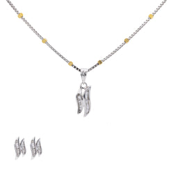 18K White Gold Pendant Necklace Set w/ 0.36 Carat Diamonds (5gm)