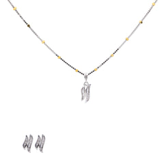 18K White Gold Pendant Necklace Set w/ 0.36 Carat Diamonds (5gm)