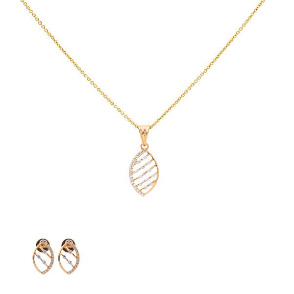 18K Rose Gold Pendant Necklace Set w/ 0.3 Carat Diamonds (5gm) | 



Make every moment magical when you wear this stunning 18k rose gold necklace set by Virani Je...