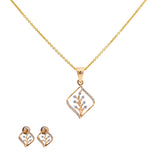 18K Rose Gold Pendant Necklace Set w/ 0.28 Carat Diamonds (4.92gm) | Elevate your fine gold jewelry collection with this 18k rose gold and diamond pendant set by Vira...