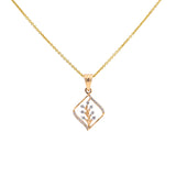 18K Rose Gold Pendant Necklace Set w/ 0.28 Carat Diamonds (4.92gm) | Elevate your fine gold jewelry collection with this 18k rose gold and diamond pendant set by Vira...