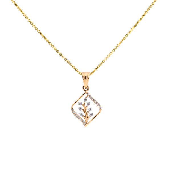 18K Rose Gold Pendant Necklace Set w/ 0.28 Carat Diamonds (4.92gm) | Elevate your fine gold jewelry collection with this 18k rose gold and diamond pendant set by Vira...