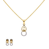 18K Rose Gold Pendant Necklace Set w/ 0.19 Carat Diamonds (4.6gm) | Sophistication meets sparkle in this 18k rose gold and diamond set by Virani Jewelers—fine gold j...