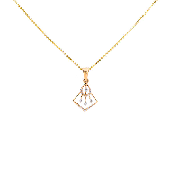 18K Rose Gold Pendant Necklace Set w/ 0.29 Carat Diamonds (5gm) | Add a touch of luxurious shine with Virani Jewelers' diamond jewelry— like this 18k rose gold nec...