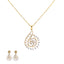 18K Yellow Gold Pendant Necklace Set w/ 1.21Carat Diamonds (13.57gm)