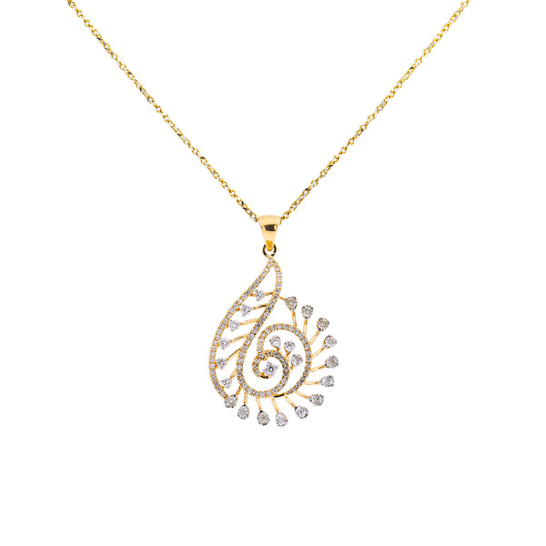 18K Yellow Gold Pendant Necklace Set w/ 1.21Carat Diamonds (13.57gm) | This stunning 18k yellow gold and diamond pendant set by Virani Jewelers is perfect for those who...