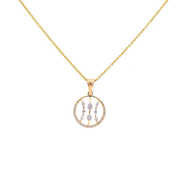 18K Rose Gold Pendant Necklace Set w/ 0.40 Carat Diamonds (5.5gm) | Elevate your look with the elegance of this beautiful 18k rose gold and diamond set by Virani Jew...