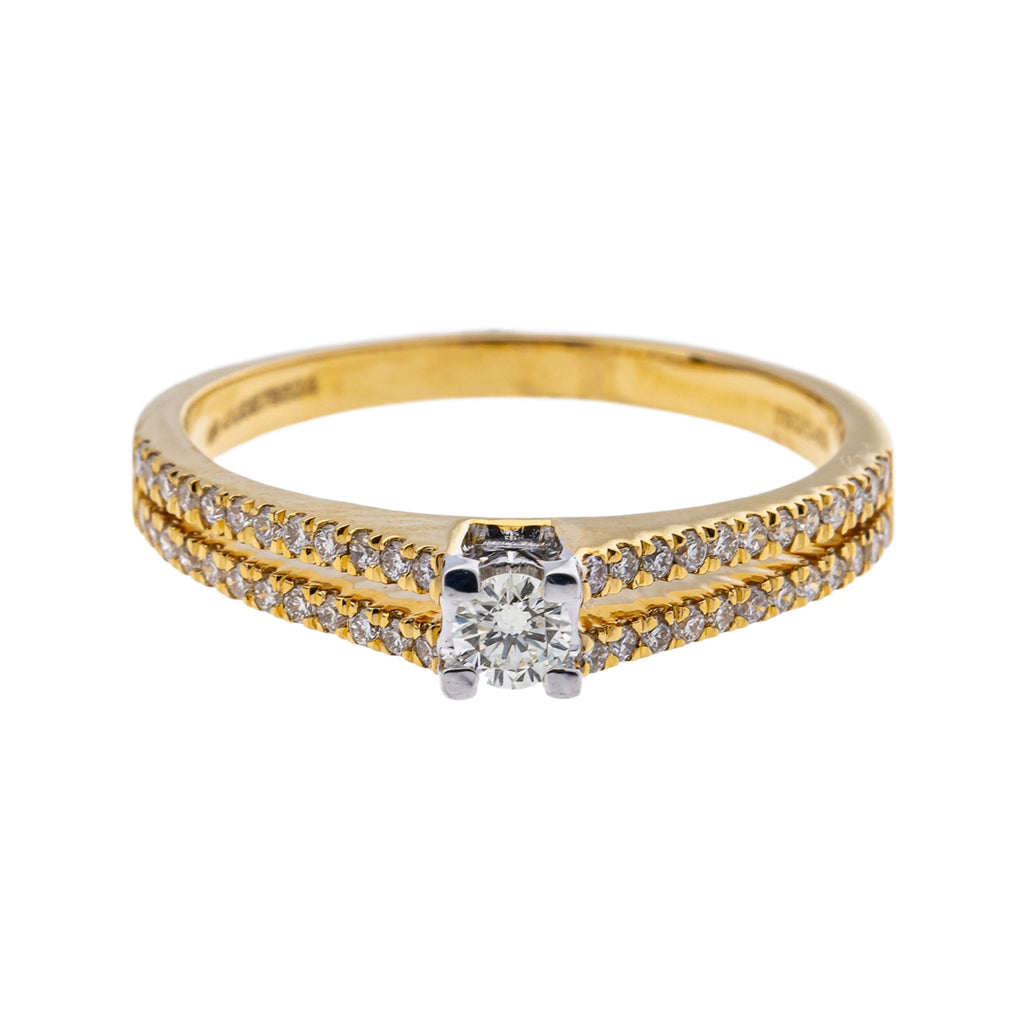 18K Multi-Tone Gold & 0.33 Carat Diamond Ring in Size 6.5 (2.94gm) | This 18k multi-tone gold diamond ring from Virani Jewelers is a sparkling testament to the beauty...