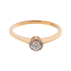 18K Rose Gold & 0.17 Carat Diamond Ring in Size 6.5 (2.02gm)