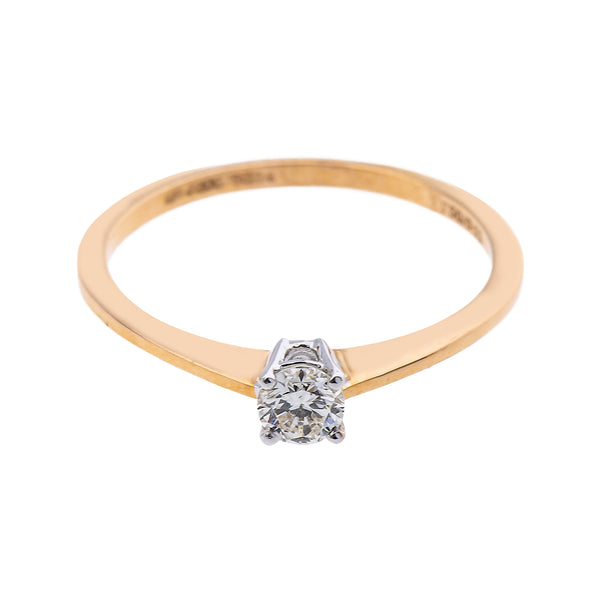 18K Multi-Tone Gold & 0.21 Carat Diamond Ring in Size 6.5 (1.5gm) | This 18k multi-tone gold by Virani Jewelers is a symbol of timeless elegance—fine gold jewelry at...