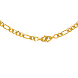 22K Yellow Gold 24in Figaro Chain (20.1gm) | Adorn your neckline with stylish fine gold craftsmanship wearing this exquisite 22k gold Figaro c...