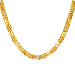 22K Yellow Gold Textured Chain (74.6gm)