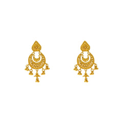 22K Yellow Gold Chandbali Earrings (10gm)