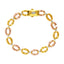 22K Multi-Tone Gold & CZ Link Bracelet (16.8gm)