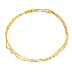 22K Yellow Gold Ankle Bracelet Set of 2 (6.2gm)