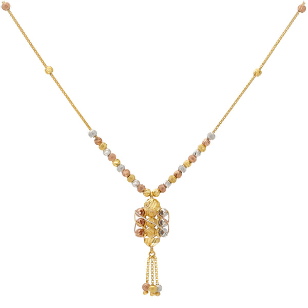 22K Multi-Tone Gold Beaded Chain (11.1gm) | 



Embrace timeless elegance with this 22k gold beaded chain for women by Virani Jewelers. Each ...