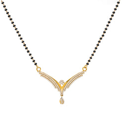 22K Yellow Gold & CZ Mangalsutra Chain - 20 Inch (9.6gm)