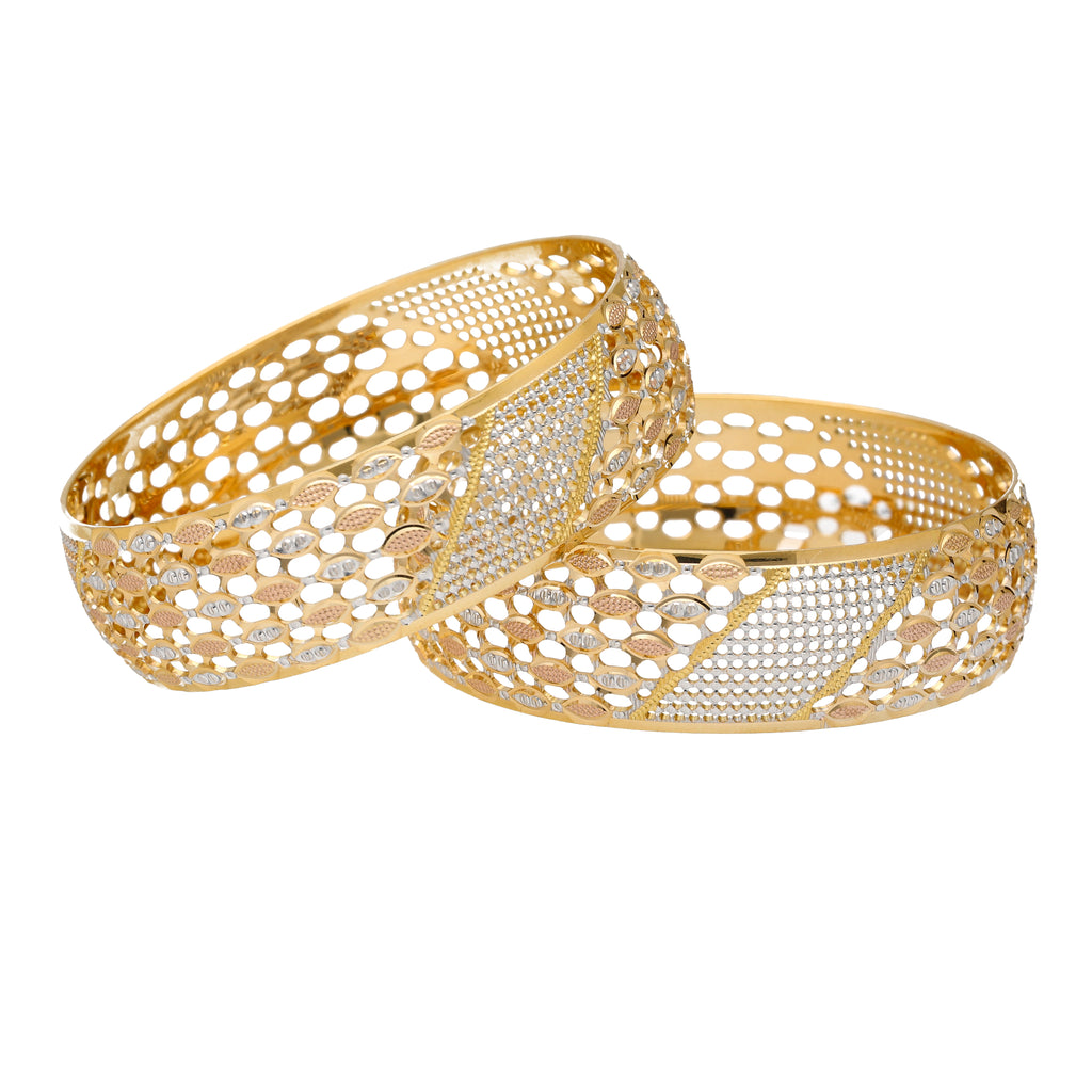 22K Multi-Tone Gold Bangle Set of 2 (66.7gm) | 



Enhance your jewelry collection with this beautiful set of 22k multi-tone gold bangles from V...