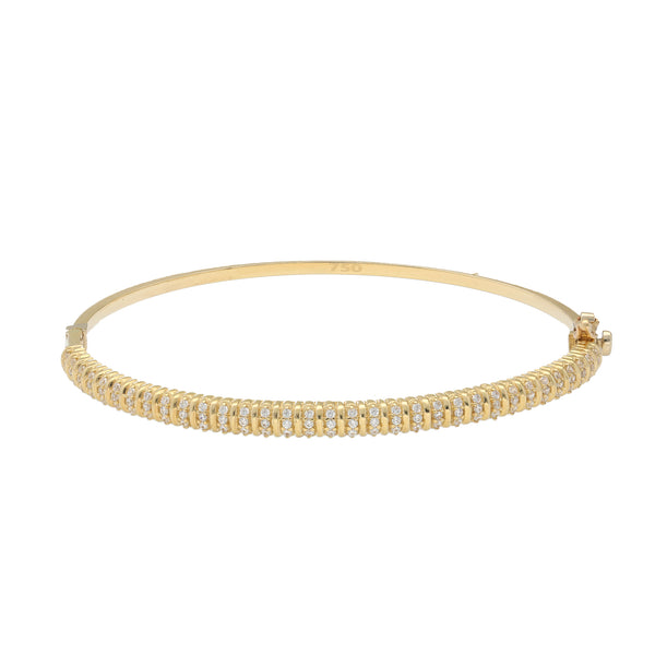 22K Multi-Tone Gold Bangle with Heart Charms (16.9 grams) | 



This beautiful 22k multi-tone gold bangle from Virani Jewelers embodies the perfect blend of ...