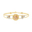 22K Multi-Tone Gold Floral Bangle Bracelet (8.8 grams)