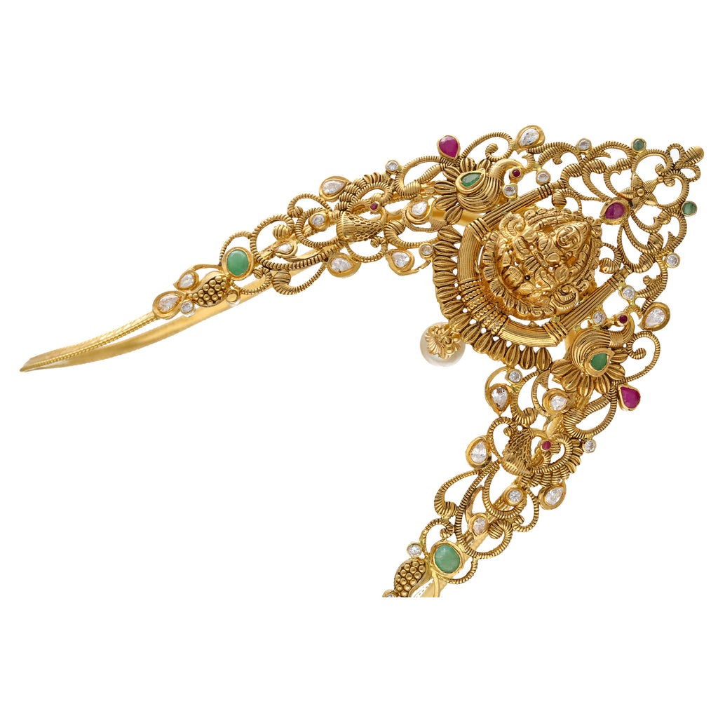 22K Yellow Gold Temple Vanki Arm Bracelet w/ Emerald, Ruby, Pearls & CZ (45.3grams) | 



This 22k gold and gemstone Vanki arm bracelet by Virani Jewelers is a true representation of ...