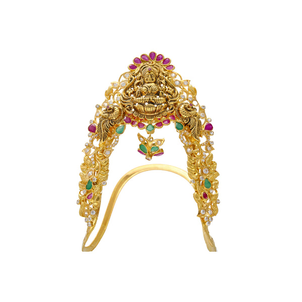 22K Yellow Gold Temple Vanki Arm Bracelet For Kids w/ Emerald, Ruby, & CZ (29.8grams) | 



This adorable 22k yellow gold Temple Vanki arm bracelet by Virani Jewelers is a masterpiece o...